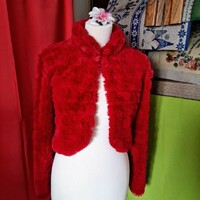 Approx. M red fur bolero, casual jacket