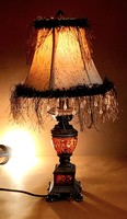 Antique amber table lamp negotiable.