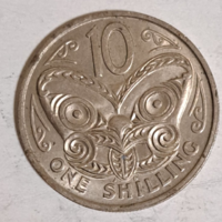 1967 New Zealand New Zealand 1 Shilling Maori Mask (626)