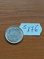 Switzerland 5 rappen 1970 copper-nickel s176