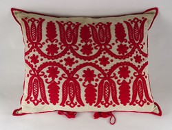 1L795 Kalotaszeg embroidered red pillow feather pillow 40 x 50 cm