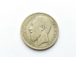 Belgium II. Leopold ezüst 1 frank 1886.
