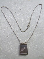 Necklace, silver notebook pendant (231126)
