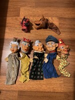 Retro old toys: rubber head puppets