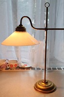Beautiful copper bank lamp, desk lamp, office, home-office lawyer lamp milk glass búràs