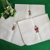 Pack of 3 new, Christmas-patterned (Santa Claus, reindeer, snowman) cotton tea towels and tea towels