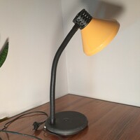 Vintage table lamp with yellow metal, flexible plastic frame from the 1970s