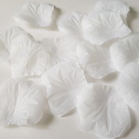 Packs of 100 textile flower petals, rose petals, and petals in snow-white color