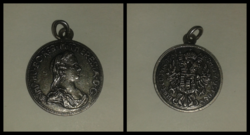 1769. 'Mária theresia' pendant made of silver patinated metal fantasy veret