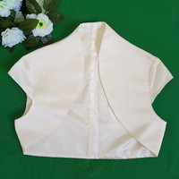 New, approx. S ecru satin bolero with flying shoulders, small jacket