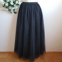 New, custom-made black tulle skirt, bridesmaid long, maxi skirt