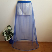 New, custom-made, blue 1-ring petticoat, tire, step reliever