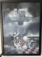 Szürrealista alkotás, 70x100 cm nagy méret!