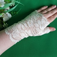 New, custom-made, one-finger ecru lace gloves