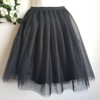 New custom-made black tulle skirt, casual short midi skirt