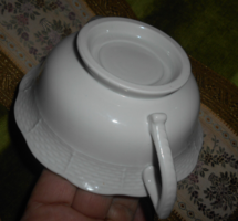 Herendi porcelán  leveses csésze - peremén kosárminta  ( fehérárú)
