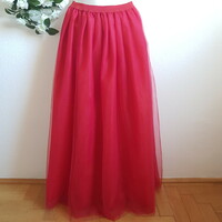 New, custom-made red tulle skirt, bride's long, maxi skirt