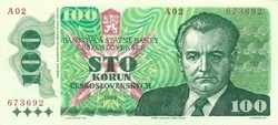 100 korun korona 1989 Csehszlovákia 3. Gyönyörű
