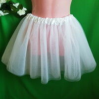 New, custom-made white edgy tulle skirt with satin waist, adult tutu skirt