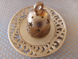 Christmas gold bell candle holder candle bowl 2 pcs