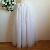 New, custom-made snow-white tulle skirt, bridal long, maxi skirt