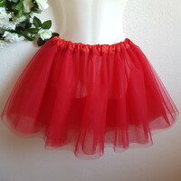 New, custom-made red edgy tulle skirt with satin waist, adult tutu skirt