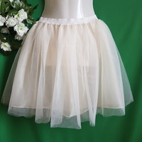 New, custom-made ecru tulle skirt, bridal short, midi skirt