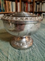 Silver plated English vintage rose vase