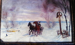 Benyovszky olaj vászon festmény!