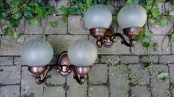 Antique Style Cast Copper Wall Sconce Pair for Sale 