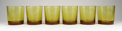 1P907 marked Italian bormioli rocco amber glass glass set of 6 pieces