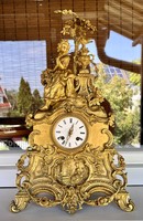 Felesütős francia Empire asztali/kandalló óra 1830 körüli utolsó ár!