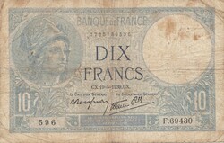 French 10 francs 1939. There is mail, read it!
