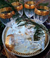 Italian dusan gilded white wine crystal glasses!