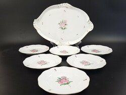 Herend large map pattern dessert set with baroque tray