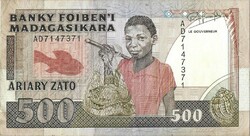 500 francs 100 ariary 1988-93 Madagaszkár