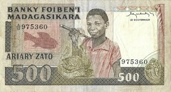 500 Francs 100 Ariary 1983-87 Madagascar