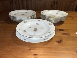 Herend porcelain, Eton 18 large plates and 12 deep plates