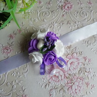 New, custom-made purple-white rose pearl wrist ornament