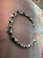 Silver moon stone bracelet