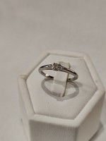 14K white gold women's ring with diamonds