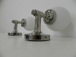 Bauhaus-style chromed wall arm pair / wall lamp pair