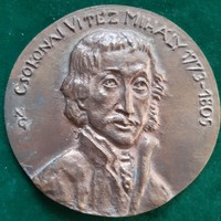 Nagy Géza: Csokonai Vitéz Mihály bronz érem, plakett, dombormű