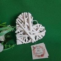 New, white, heart-shaped rattan ornament, decoration, wedding accessory