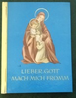 Német nyelvű gyermek imák vallási Képes imakönyv színes illusztrációkkal miniatűr imakönyv 1956