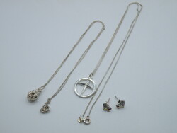 Uk0036 925 silver lot jewelry necklace pendant roller skate earrings