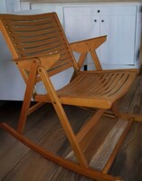 Vintage rex folding rocking chair by niko kralj from the 70s