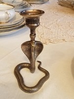 Old snake bronze candle holder
