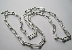 New, long silver mexx necklace, unisex