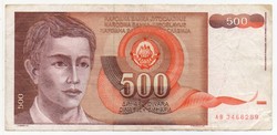 Jugoszlávia 500 jugoszláv Dinár, 1991
